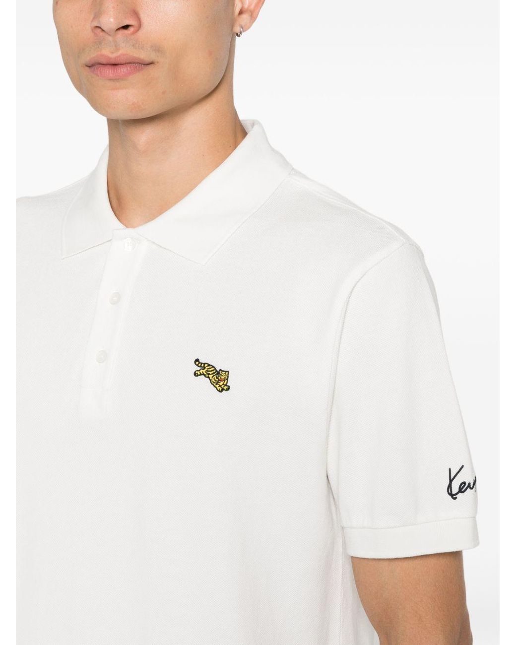 KENZO White Gots Cotton Polo Shirt