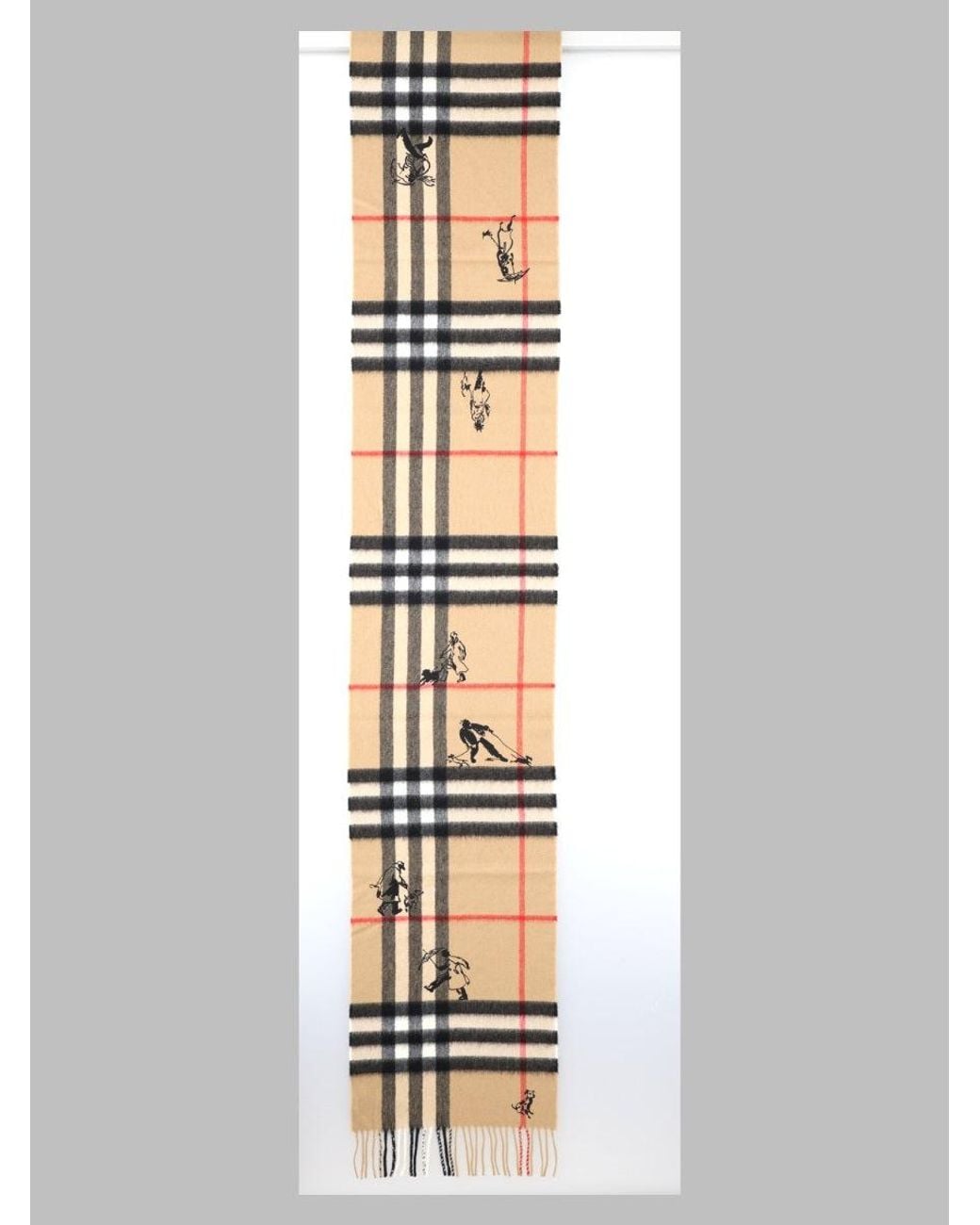 Burberry White Mini Check Scarf For
