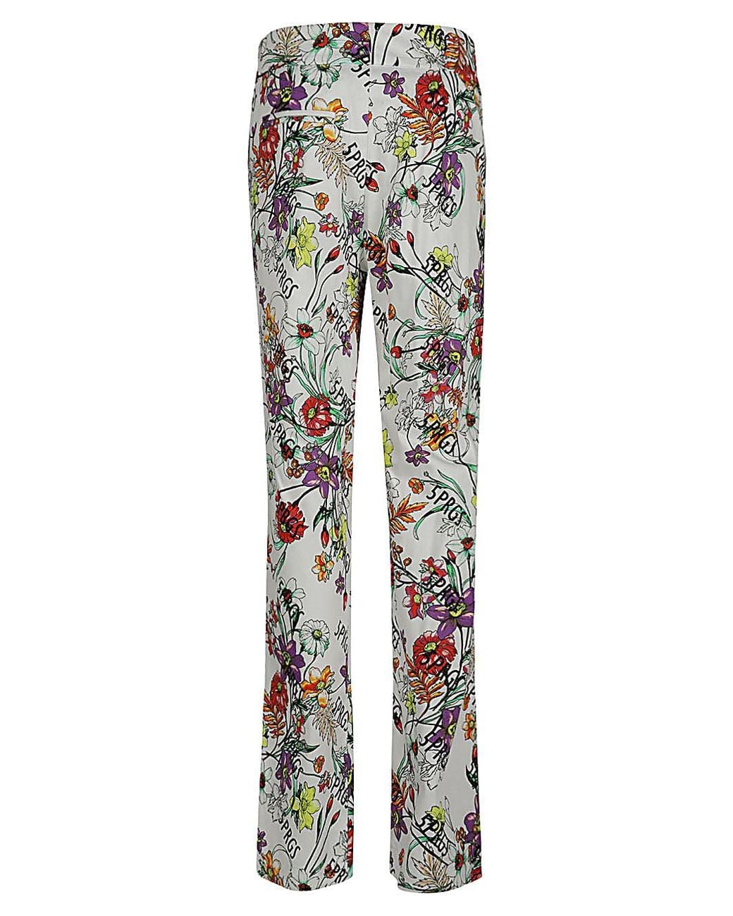 5 PROGRESS White Printed Cotton Trousers
