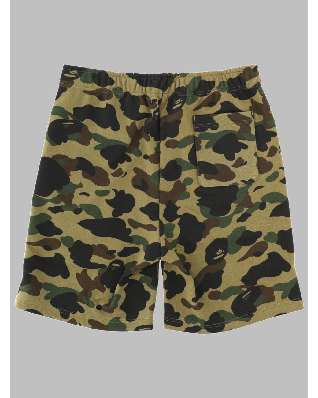 A Bathing Ape Green Shark Camouflage Shorts for men