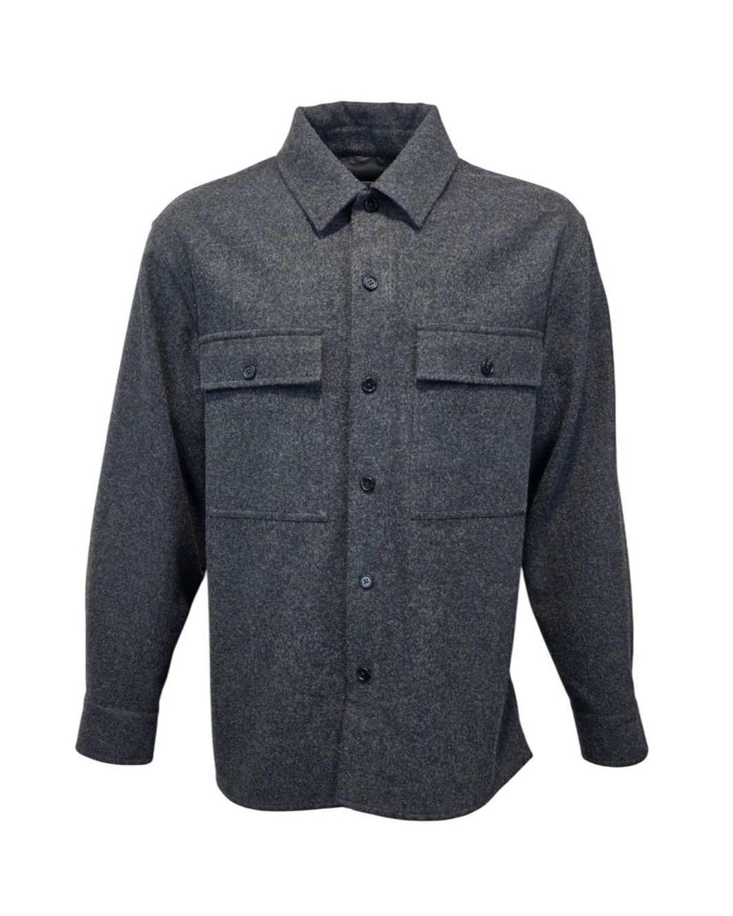 Jil Sander Blue Shirt Jacket