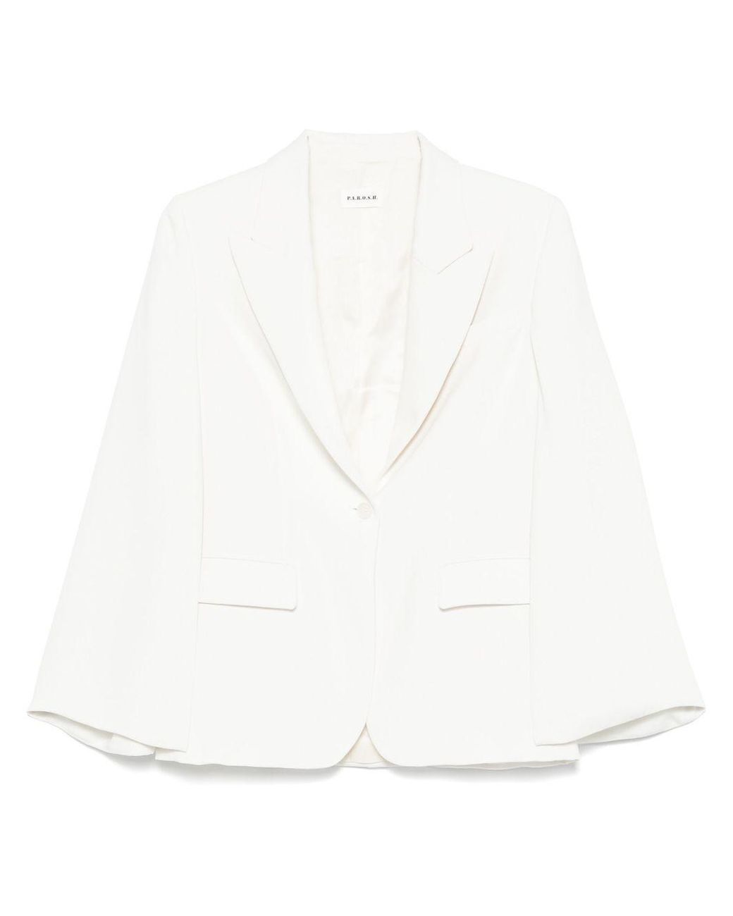 P.A.R.O.S.H. White Single-Breasted Blazer Jacket
