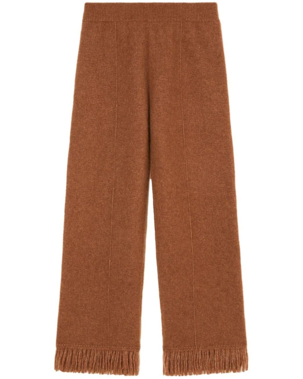 Alanui Brown Cashmere And Silk Blend Trousers
