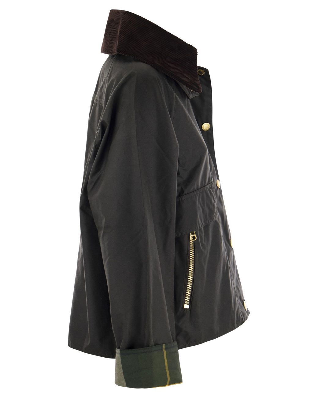 Barbour　catton wax jacket Black and Sage Tartan Catton Wax Jacket | Barbour