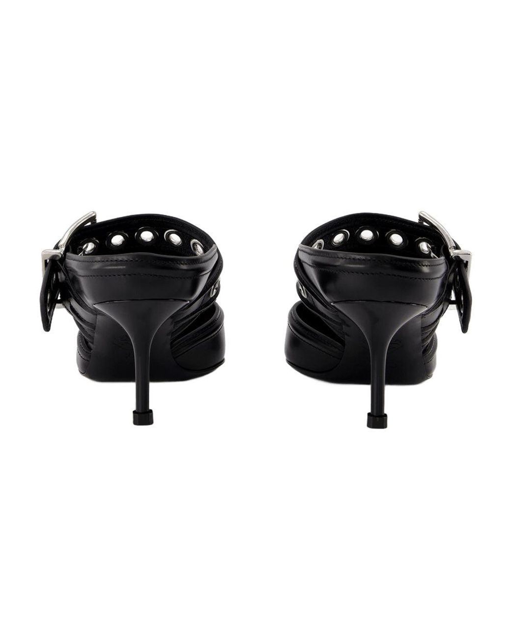 McQueen Black Oversized Sandals