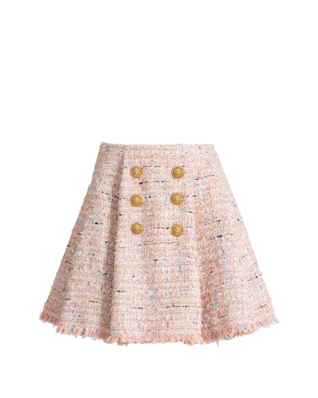 Balmain Pink Tweed Mini Skirt