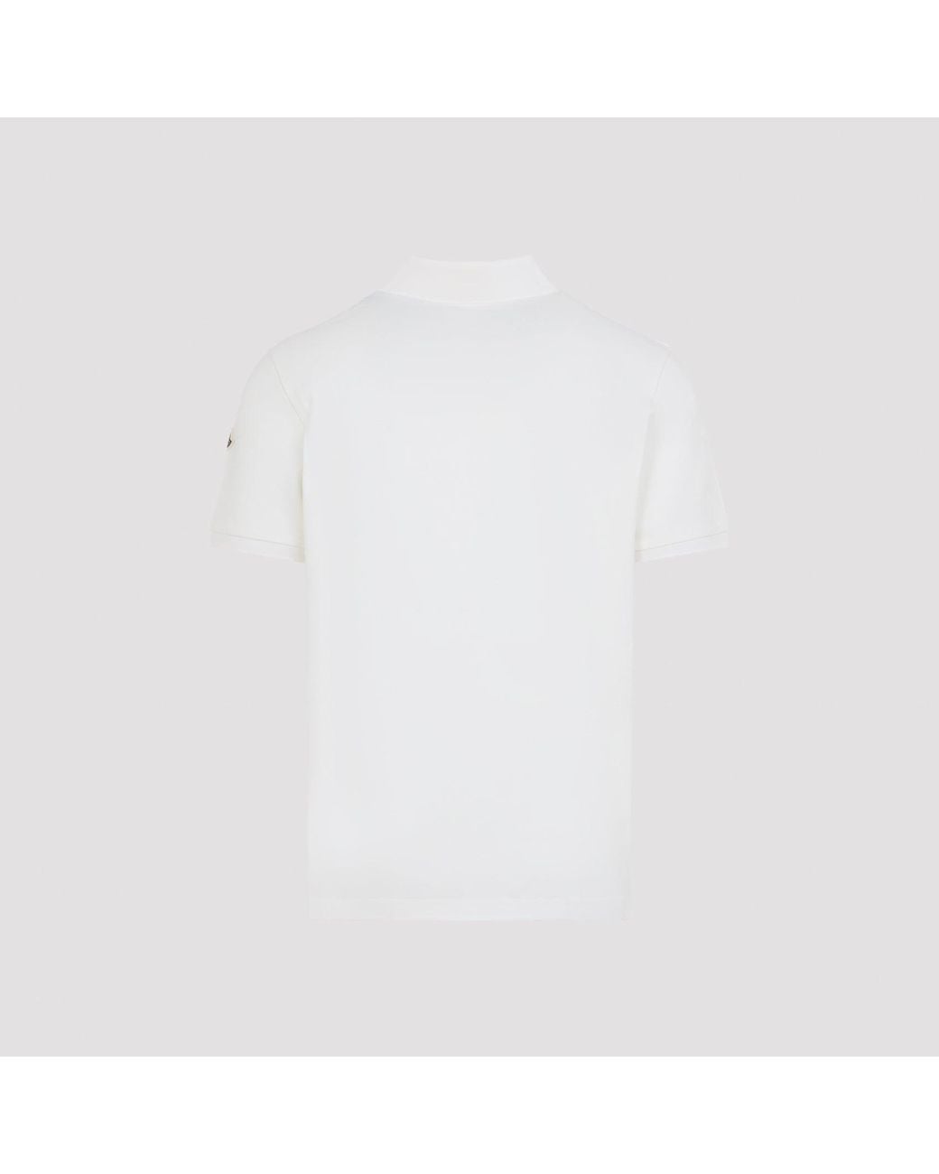 Moncler White Cotton Polo