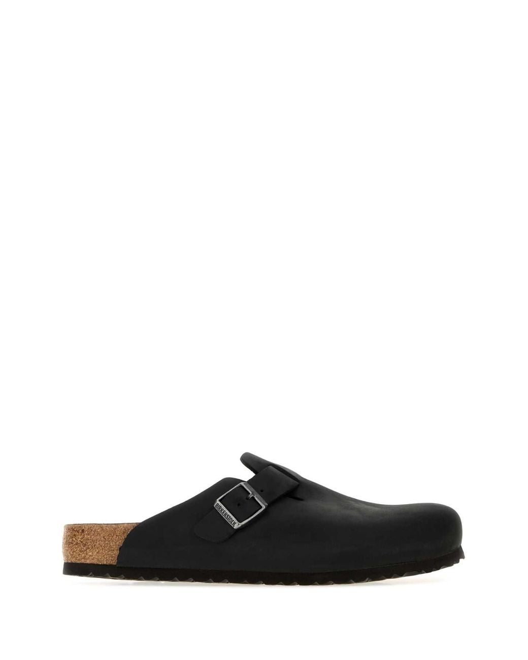 Birkenstock Black Leather Boston Slippers
