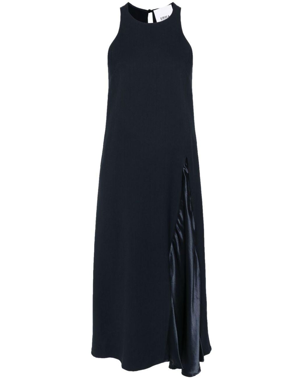 Erika Cavallini Semi Couture Blue Cady-Texture Midi Dress