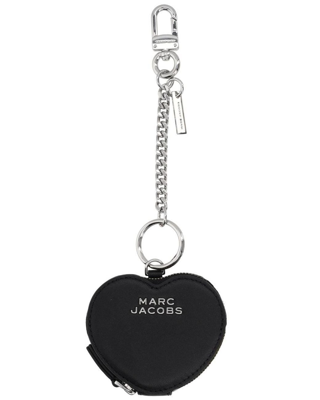 Marc Jacobs Black Heart-Shaped Coin Purse Keychain