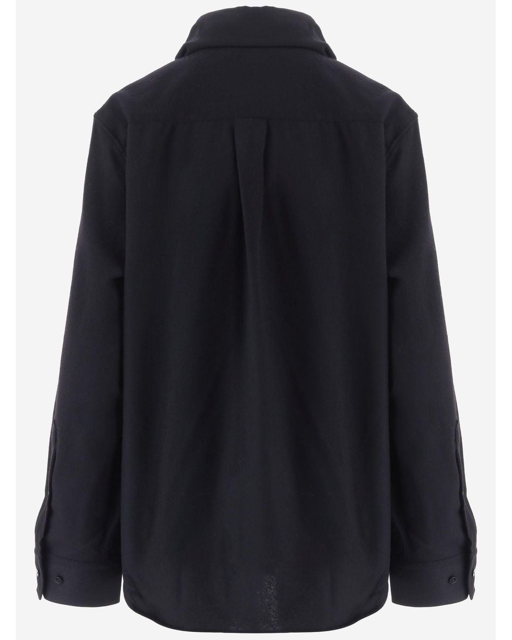 ALAINPAUL Blue Cotton Scarf Collar Shirt