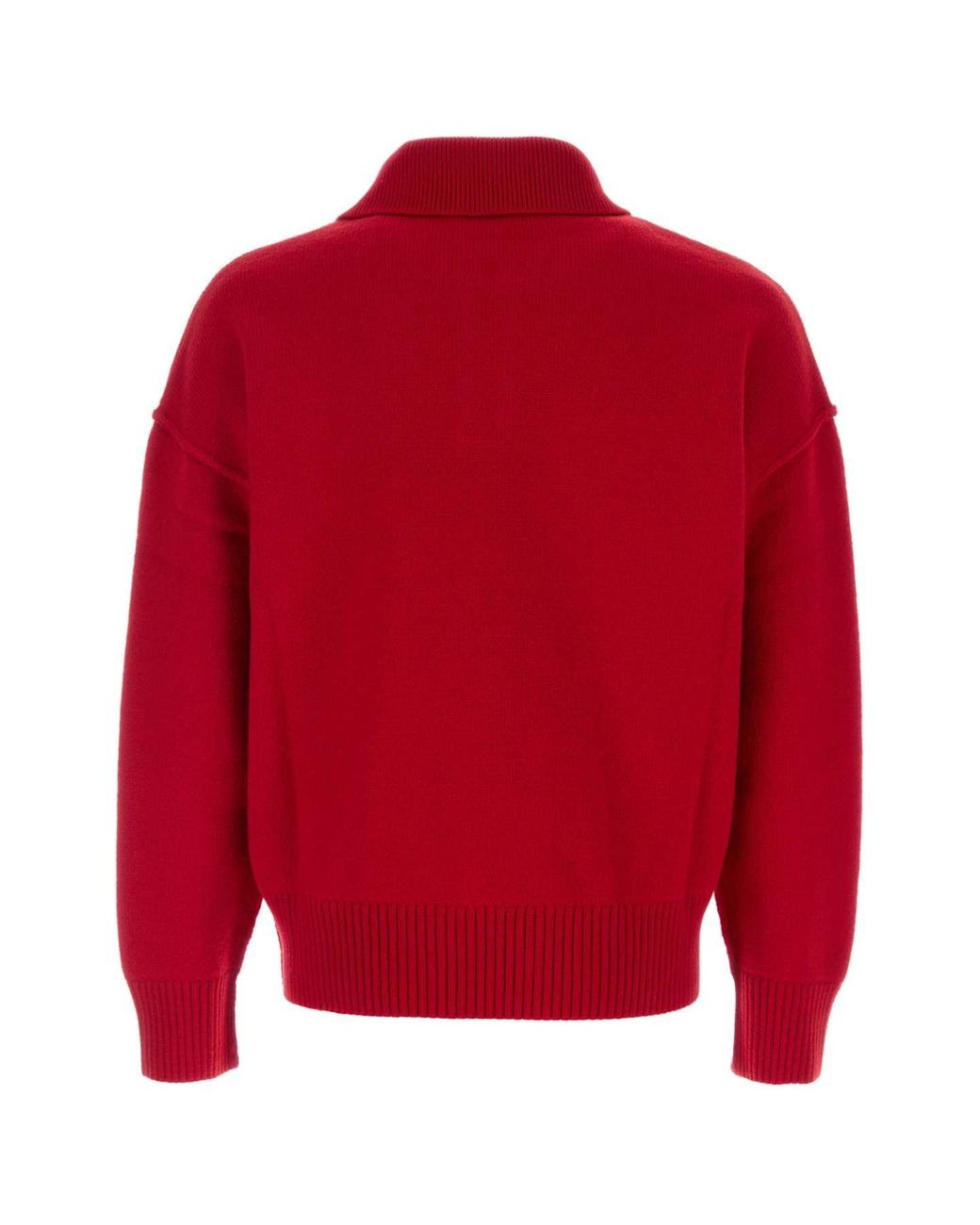AMI Red Wool Polo Shirt