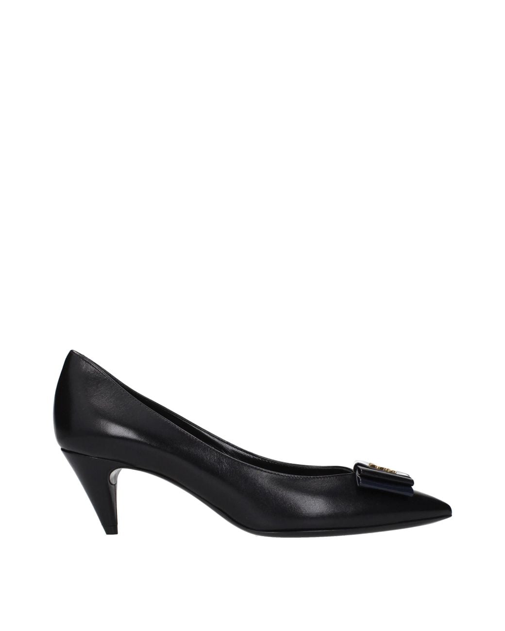 Saint Laurent Black Anais Donna Leather Low Cut Neckline