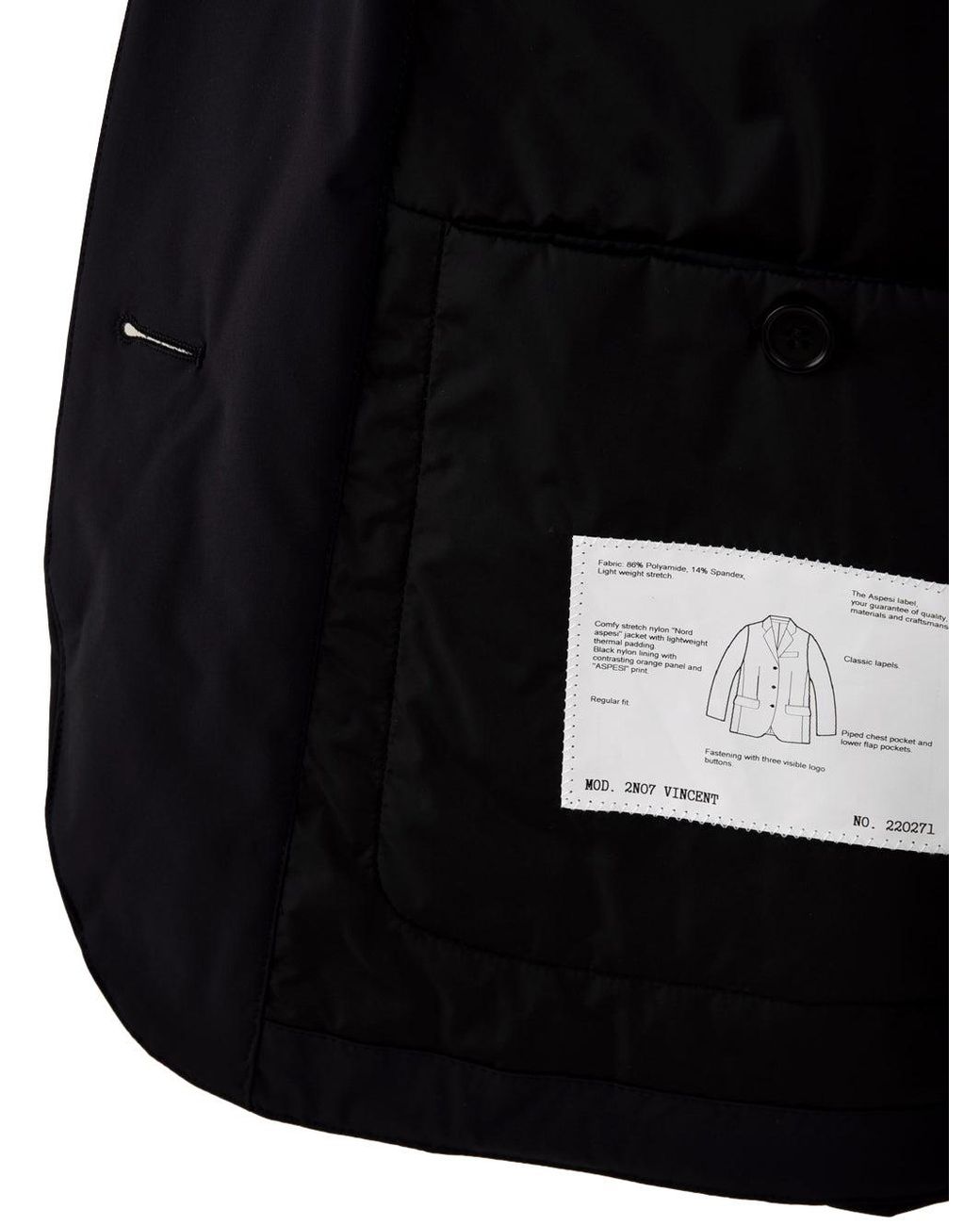 Vestes bleu Aspesi en coloris Black