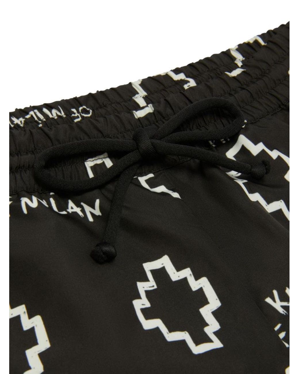 Marcelo Burlon Black Basic Logo Aop Beachwear Shor for men