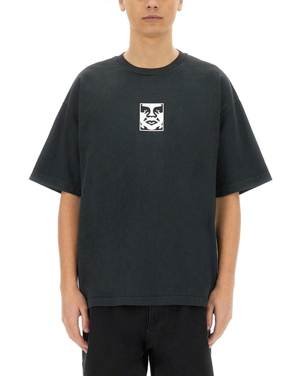 Obey Black Icon Face T-Shirt Cotton T-Shirts for men