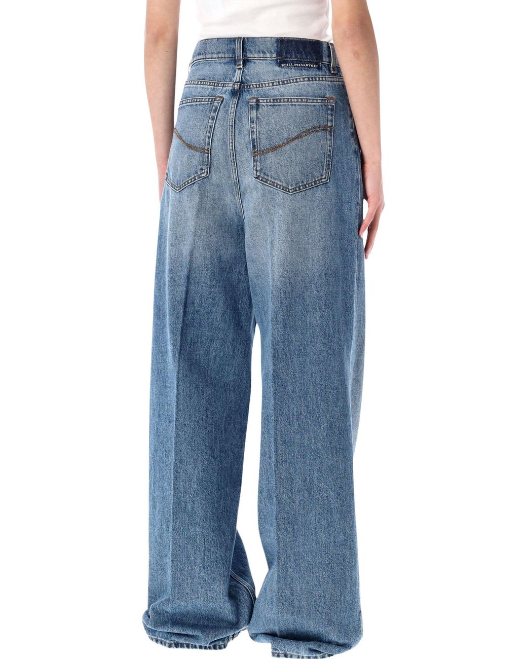 Stella McCartney Blue High-Rise Wide-Leg Jeans