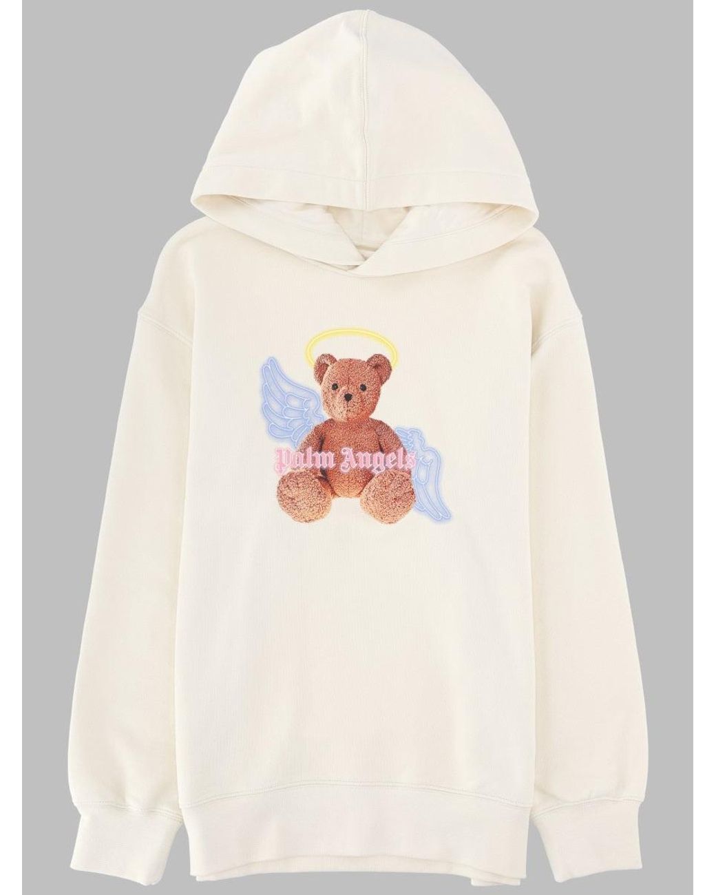 Palm Angels Natural Mini Angel Graphic Hoodie For Girls