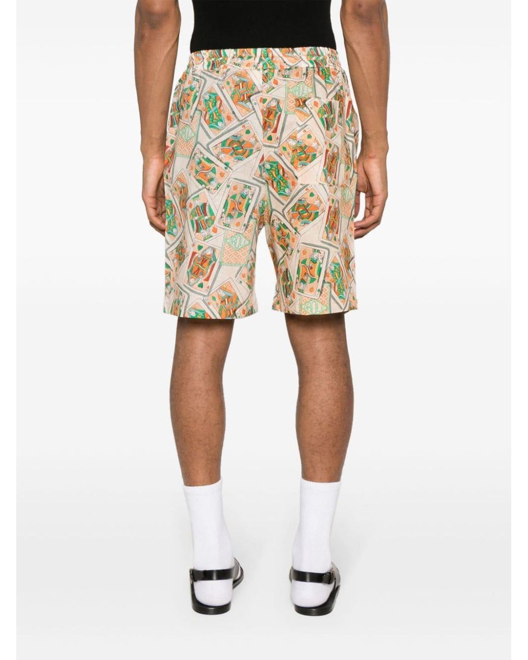 Drole de Monsieur Natural Jeu De Cartes Linen Blend Shorts for men