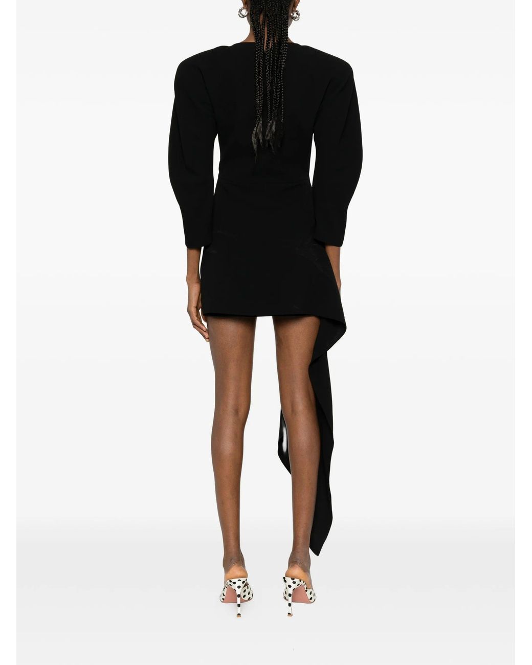 ANDAMANE Black Amanda Ruched Mini Dress