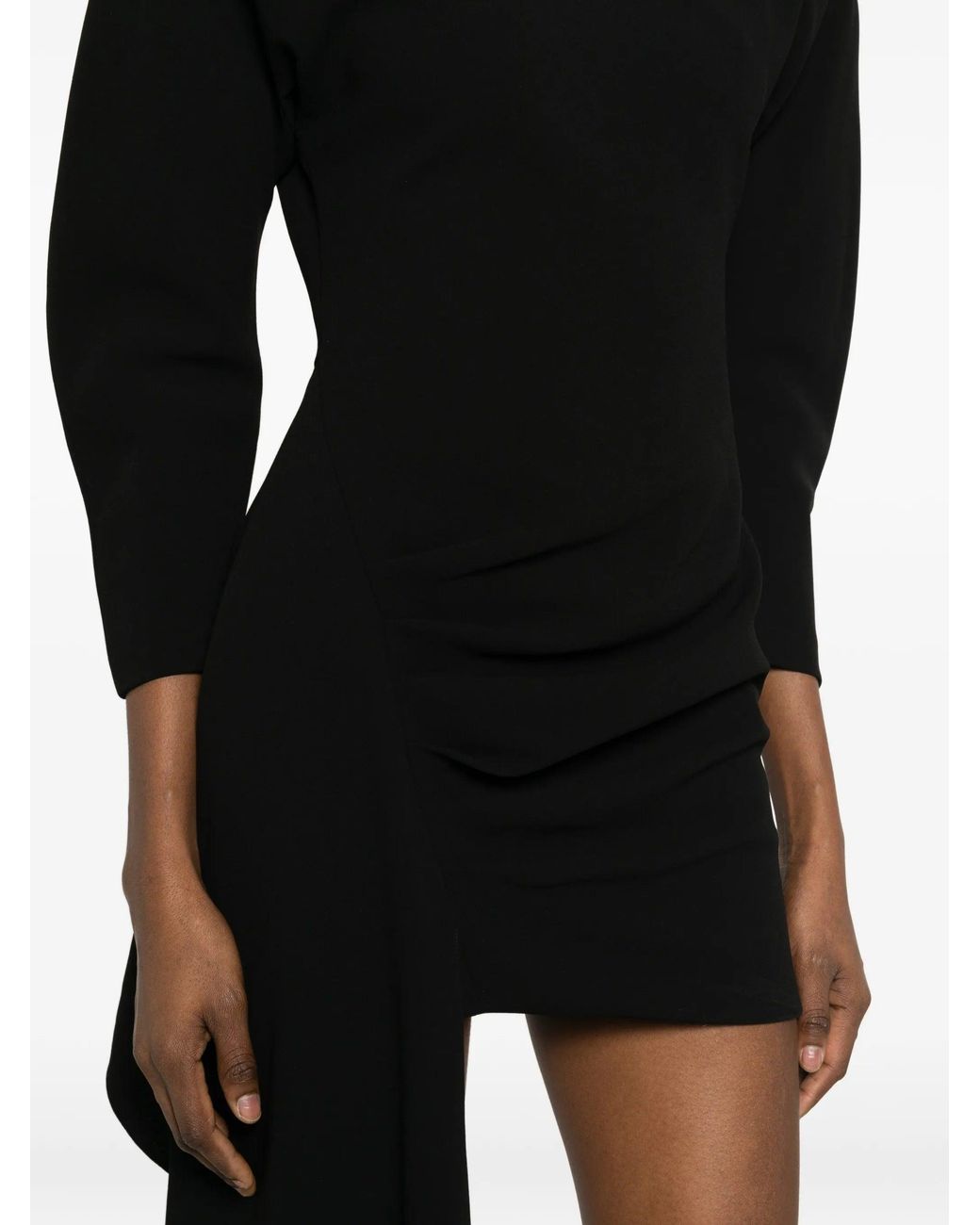 ANDAMANE Black Amanda Ruched Mini Dress