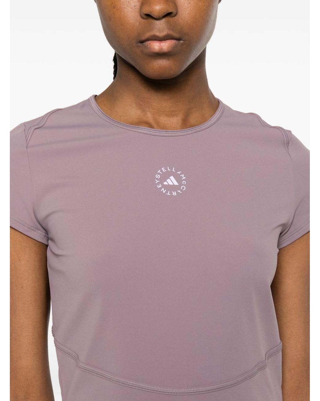 Adidas By Stella McCartney Purple Adidas By Stella Mccartney Logo T-Shirt