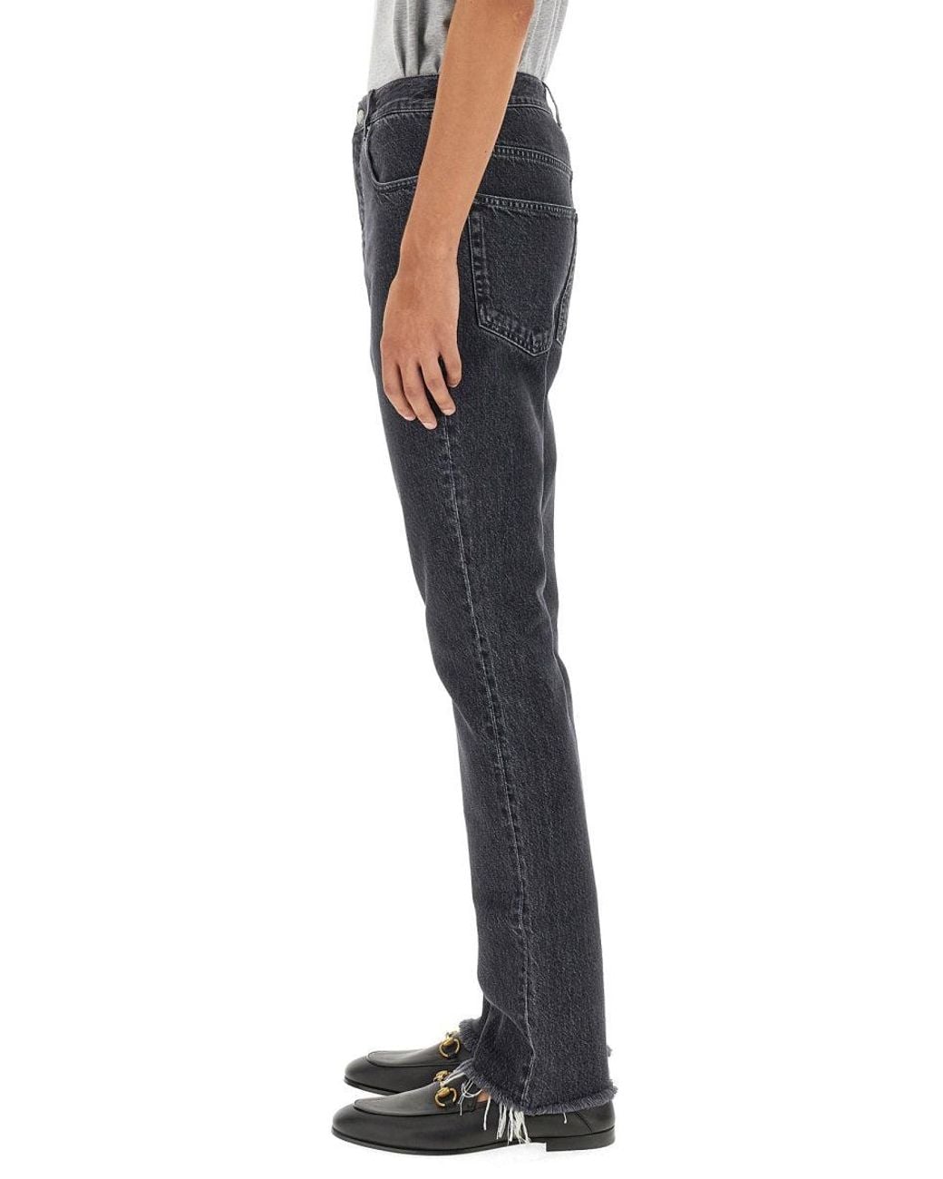 Gucci Blue Denim Pants With Label for men