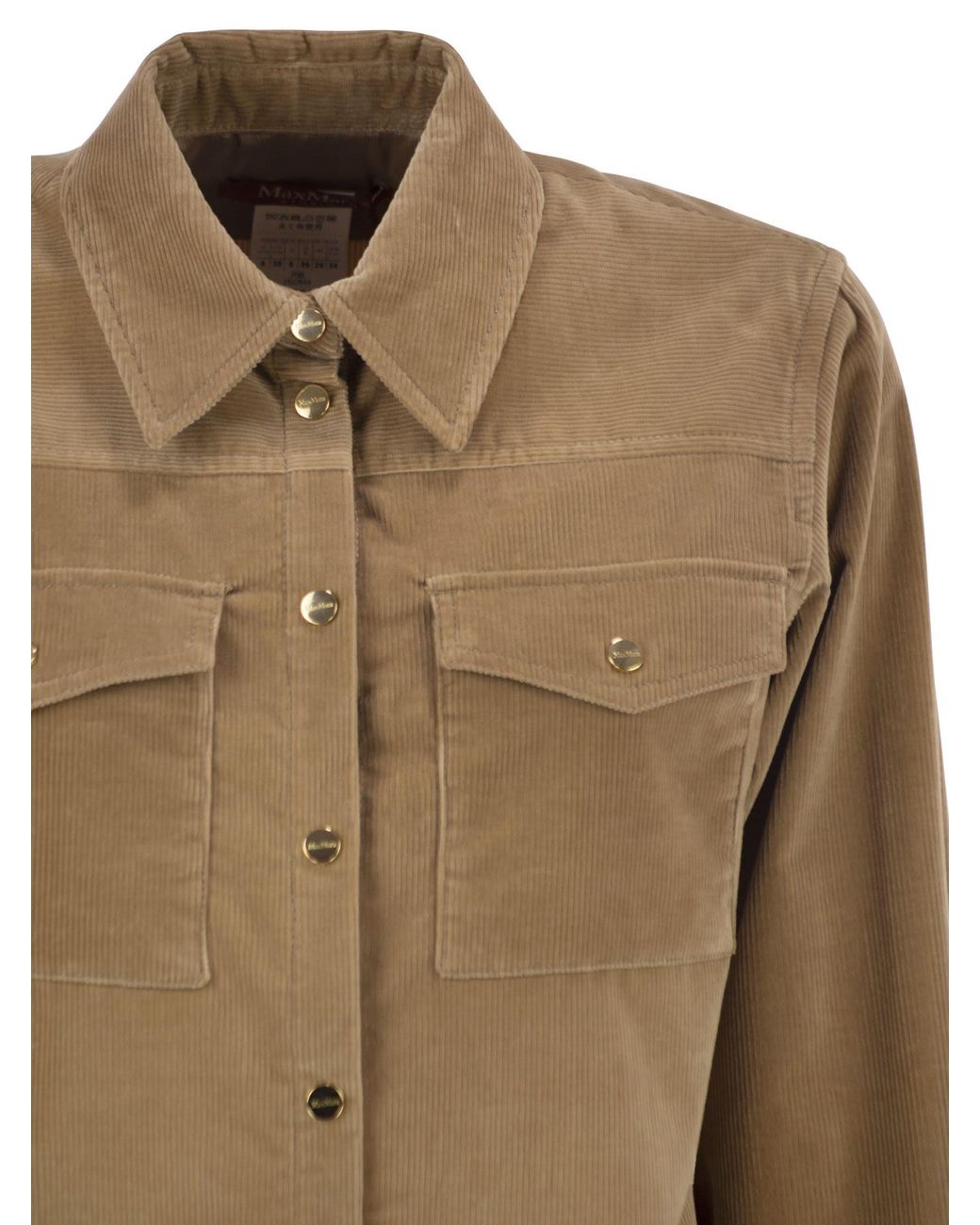Max Mara Green Maxmara Studio Mstrivolo – Stretch Corduroy Shirt Jacket