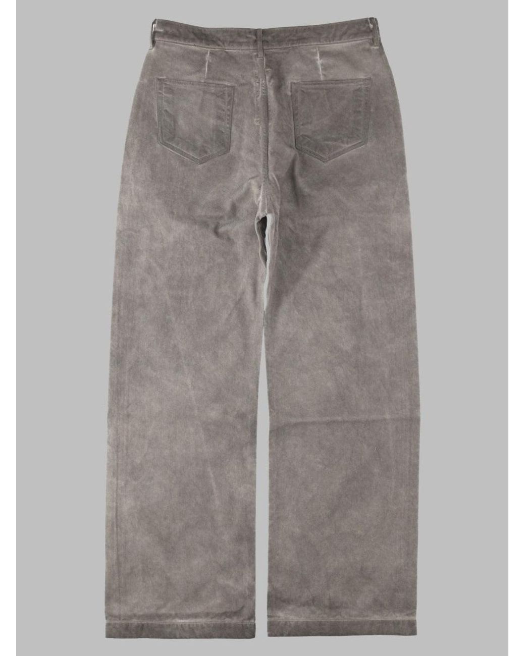 Rick Owens Gray Jeans Geth Cotton for men