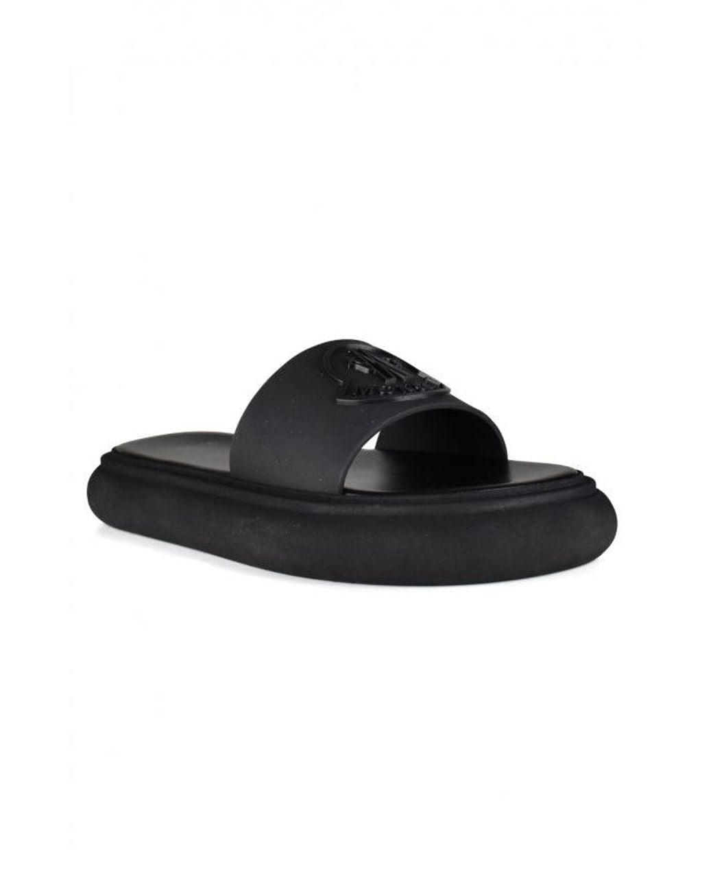 Moncler Black Rubber Sole Logo Slippers