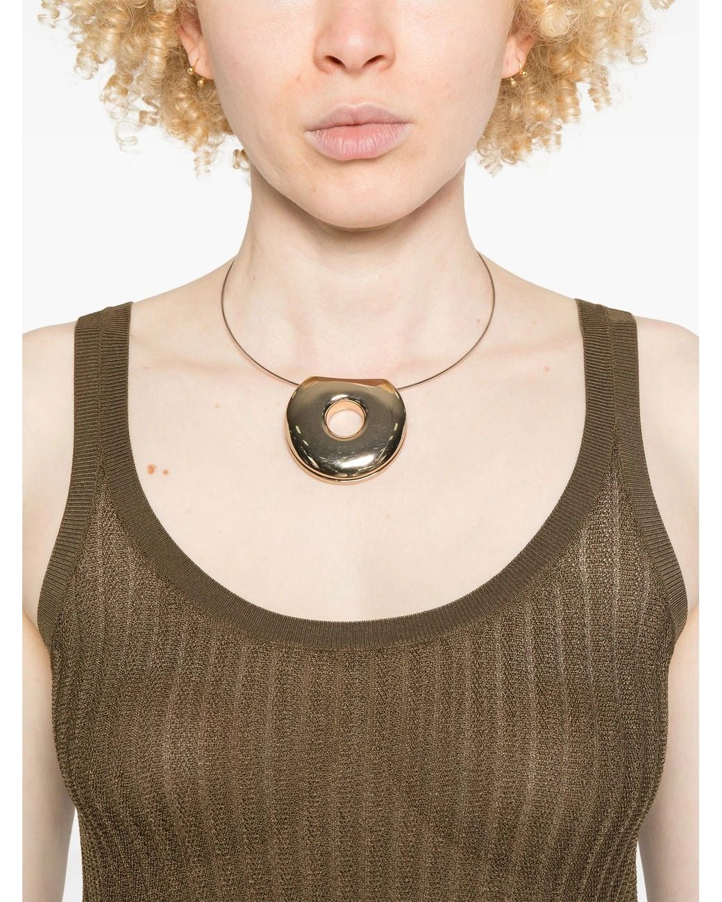 Helmut Lang Brown Pointelle Tank.Petit Clothing