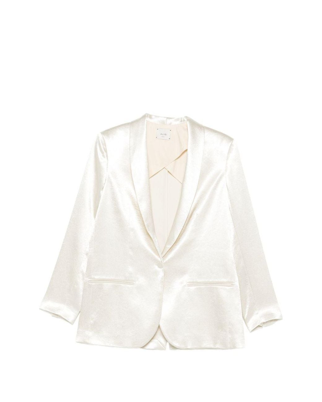 Alysi White Single-Breasted Blazer Jacket