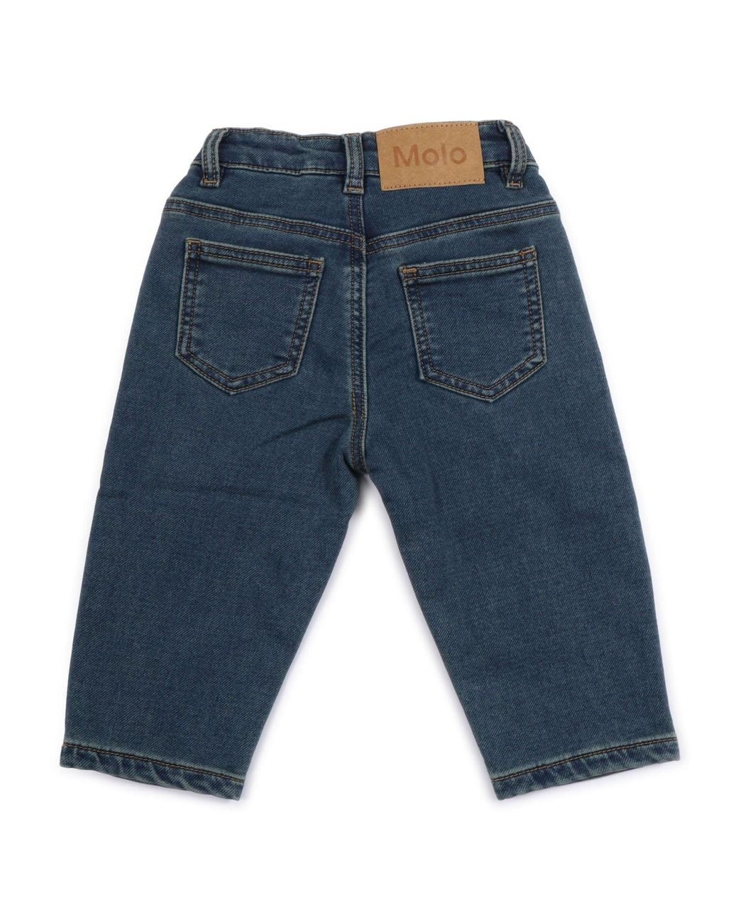 Molo Blue Solo Woven Pants Cotton Polyester Elastane