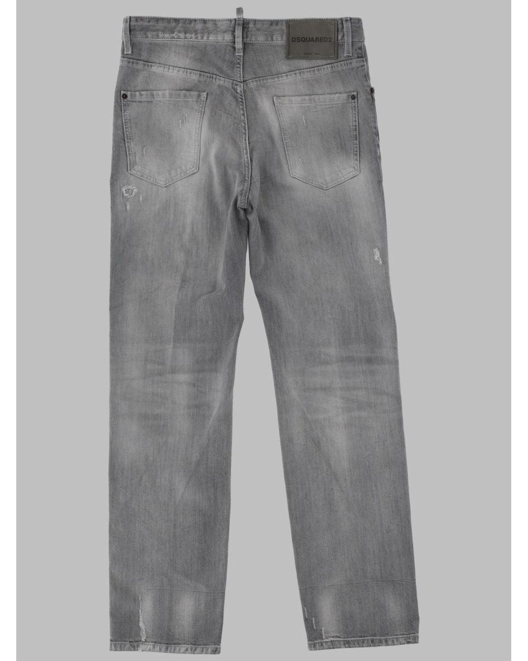 DSquared² Gray Jeans With Logo Patch Cotton for men
