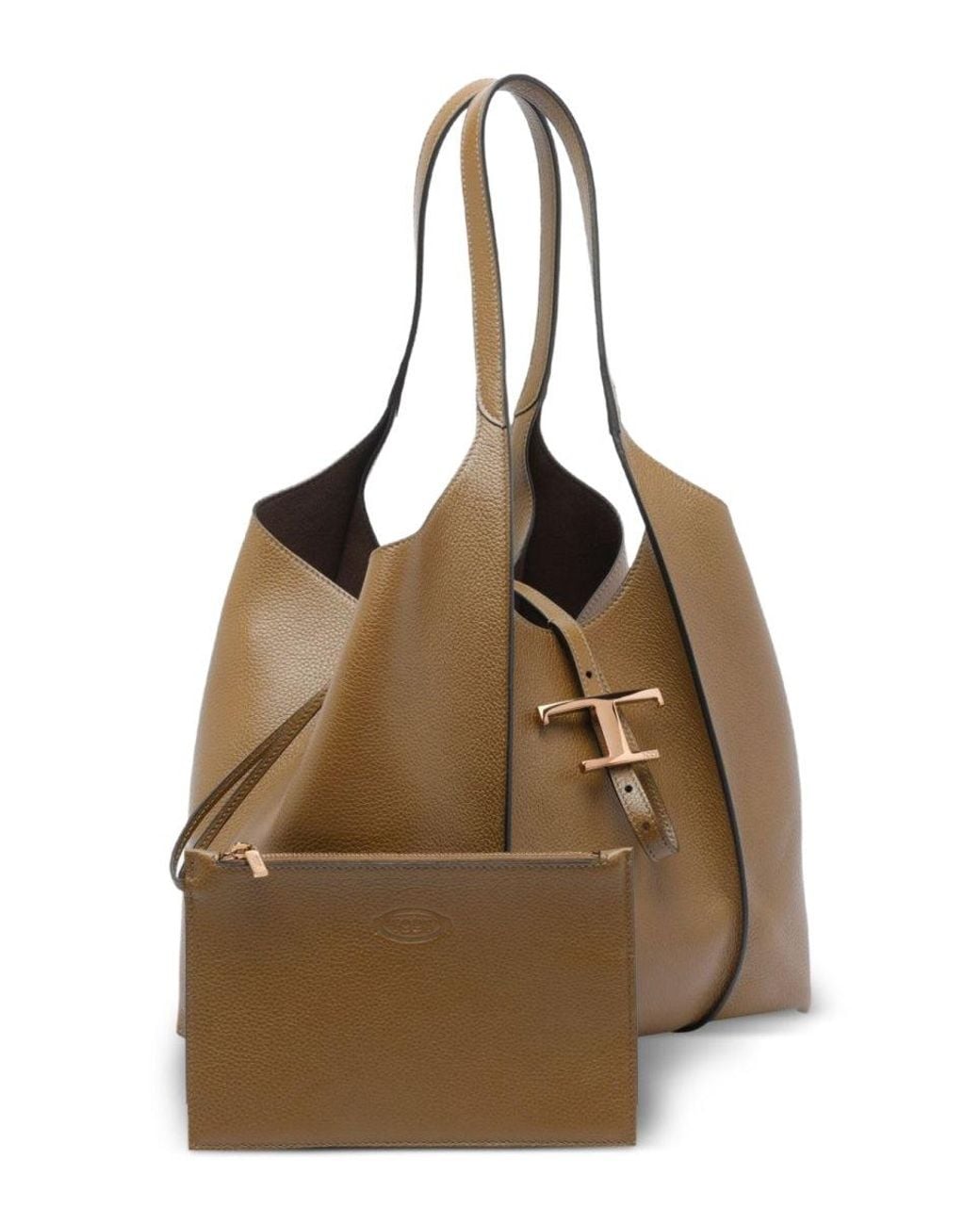 Tod's Brown T Timeless Shopping Bag