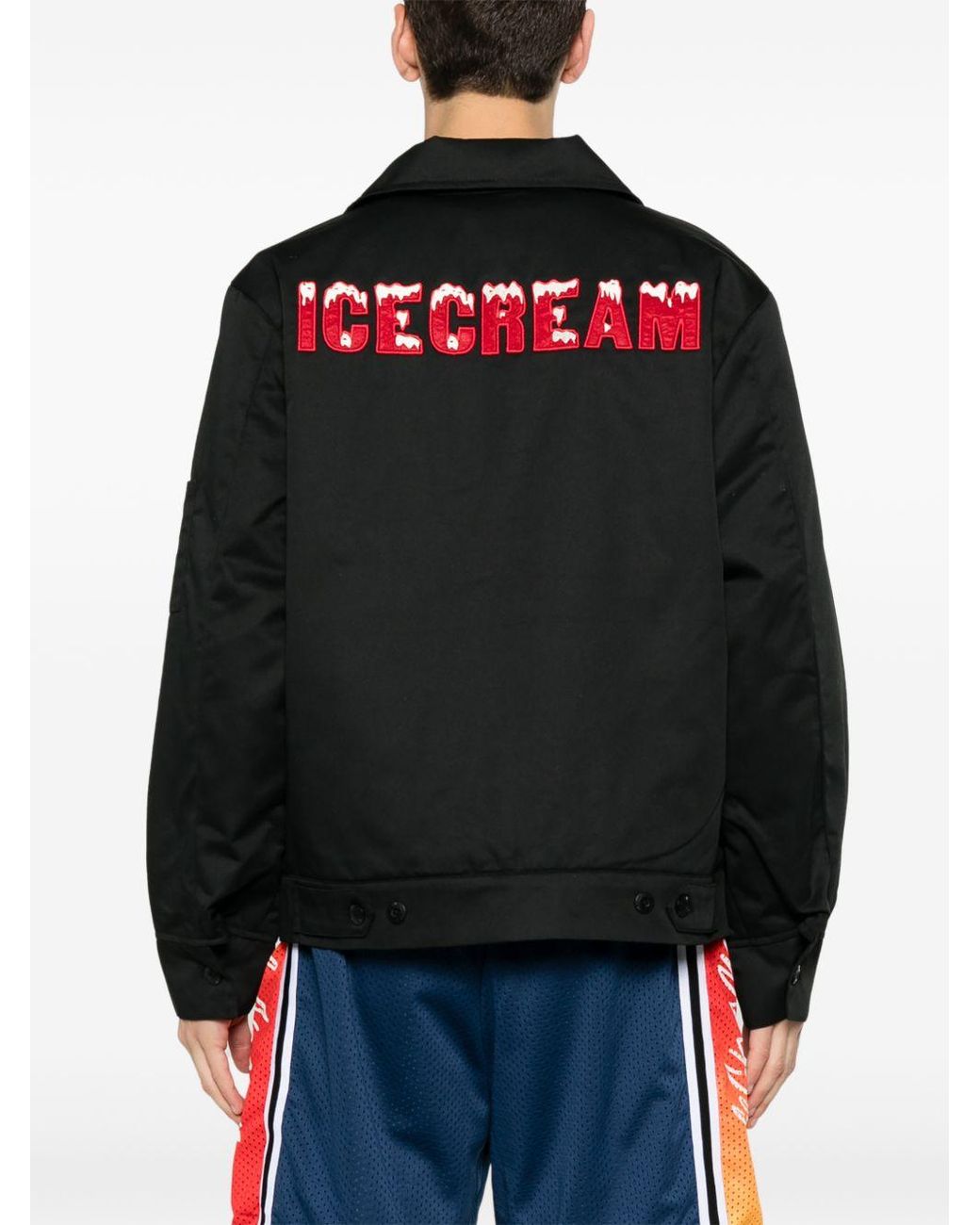 ICECREAM Black Logo Zipped Blouson Jacket