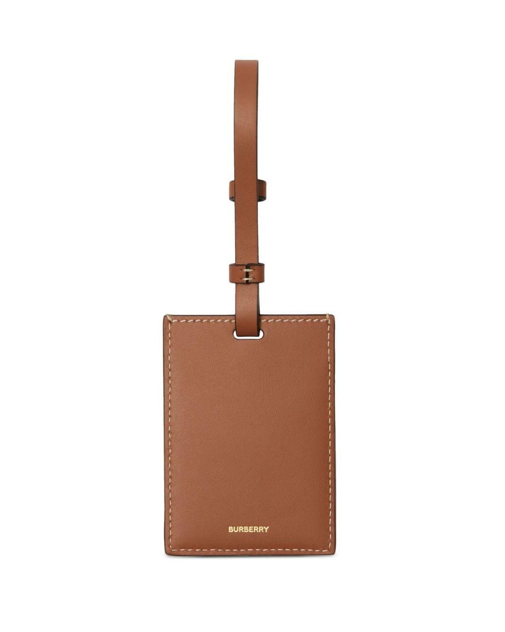 Burberry Metallic Check Motif Leather Luggage Tag