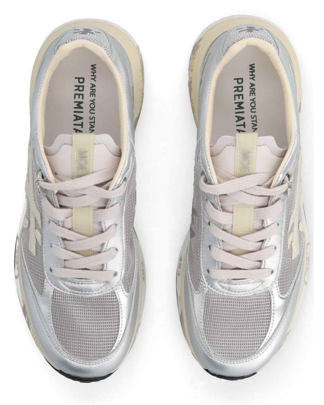 Premiata White Goat Leather Sneaker
