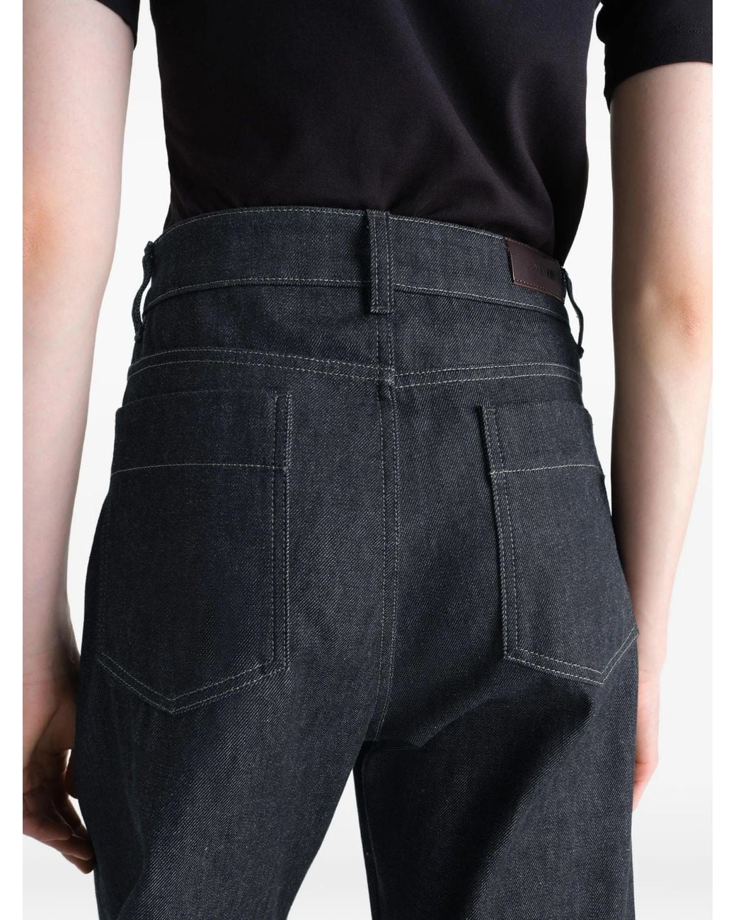 Lemaire Blue High Waisted Curved Pants