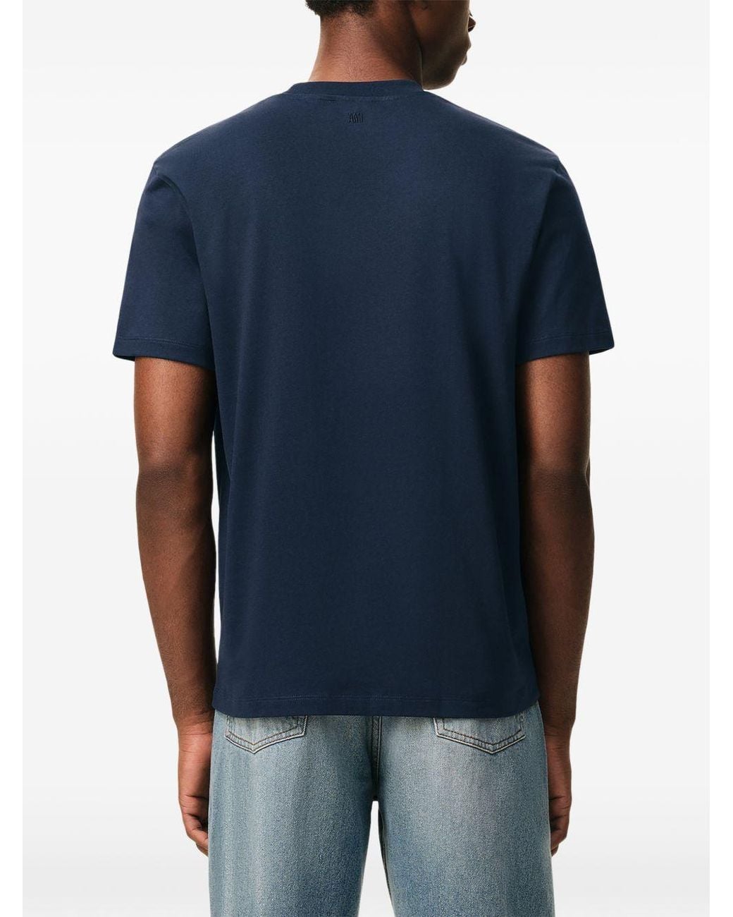 AMI Blue Ami De Coeur Cotton T Shirt