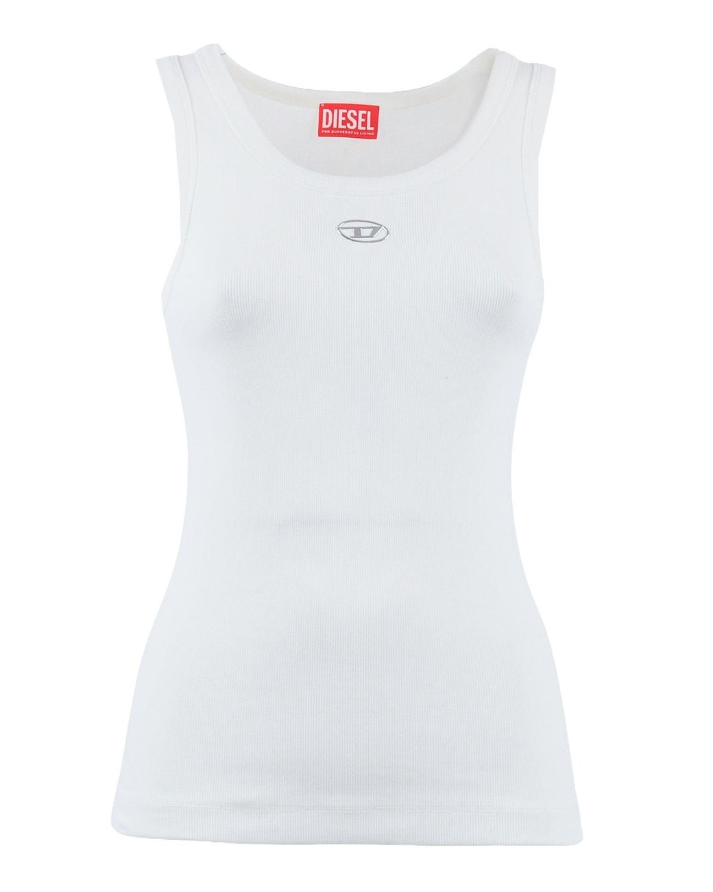 DIESEL White Jersey Tops