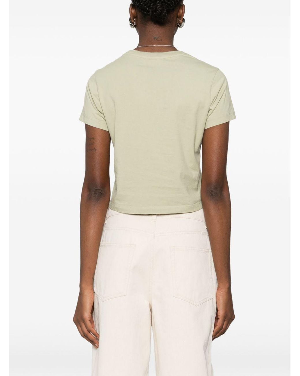 Maison Kitsuné T-Shirt Met Borduurwerk in het Natural