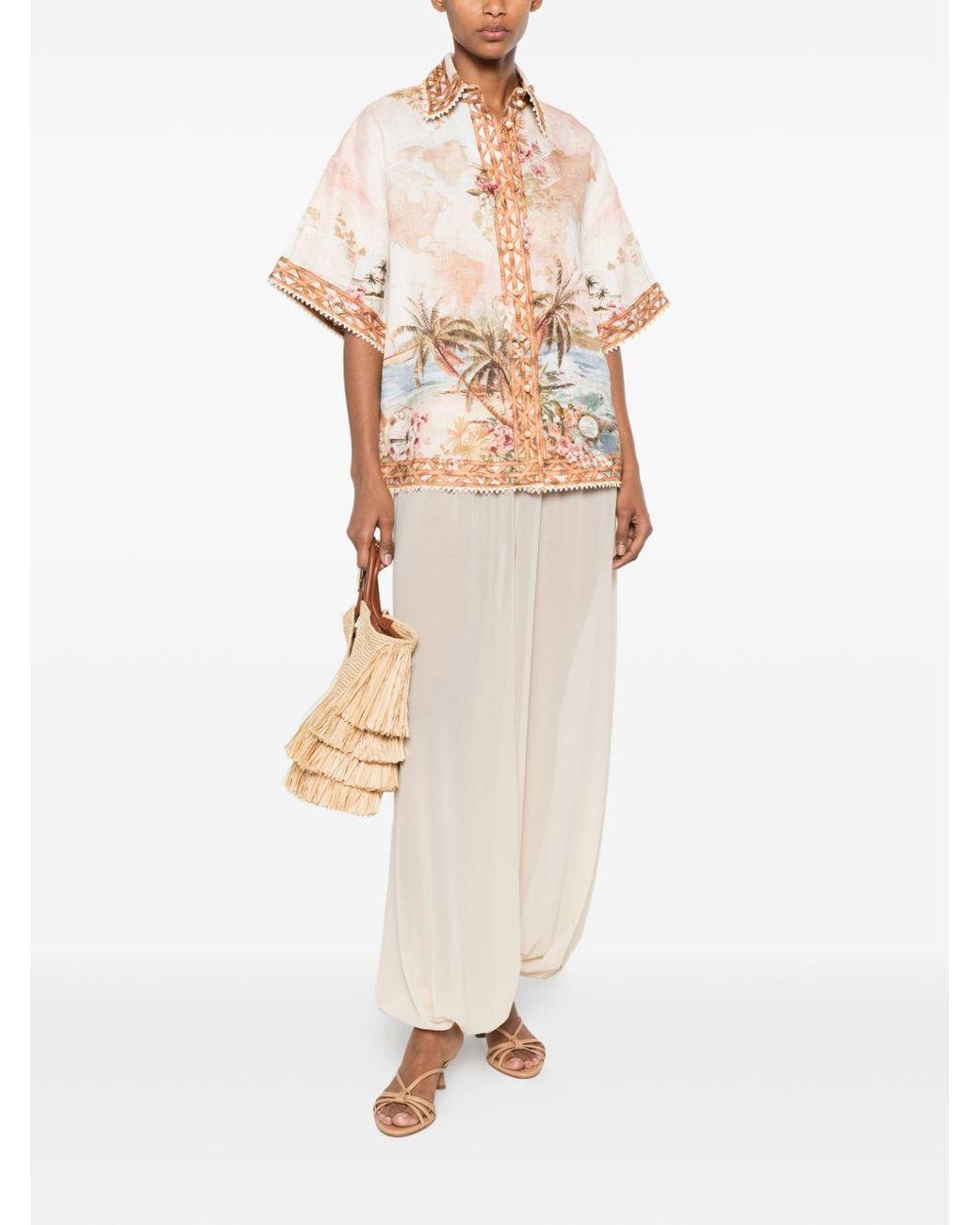 Zimmermann Pink Mahon Linen Shirt