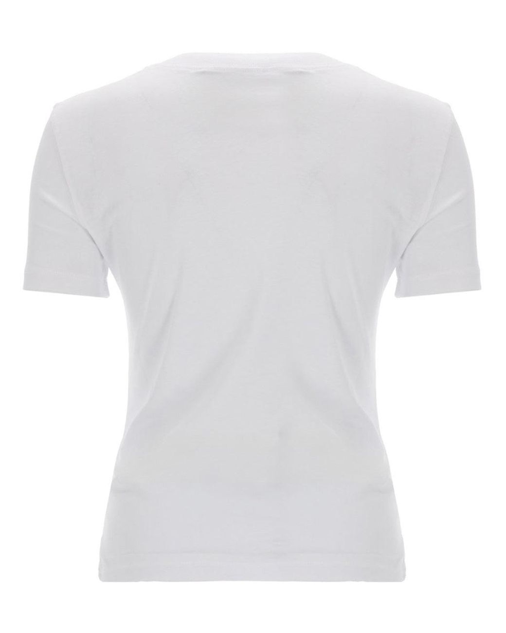Versace Jeans Couture White T-Shirt Con Logo Glitterato