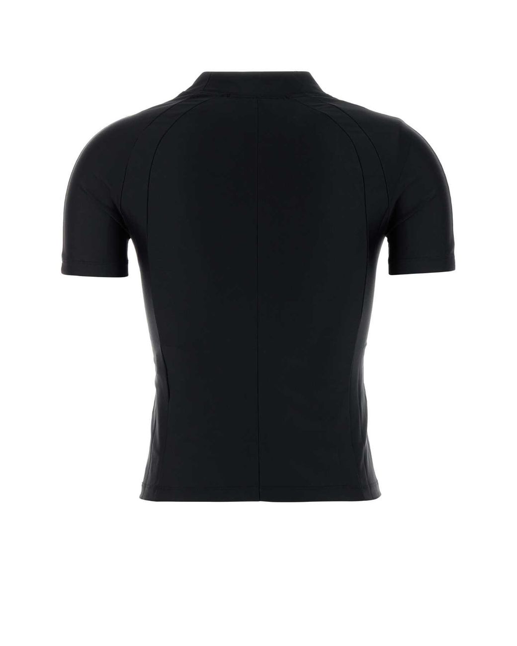 Alexander Wang Black Ss Rashguard Top W/ Mock Neck