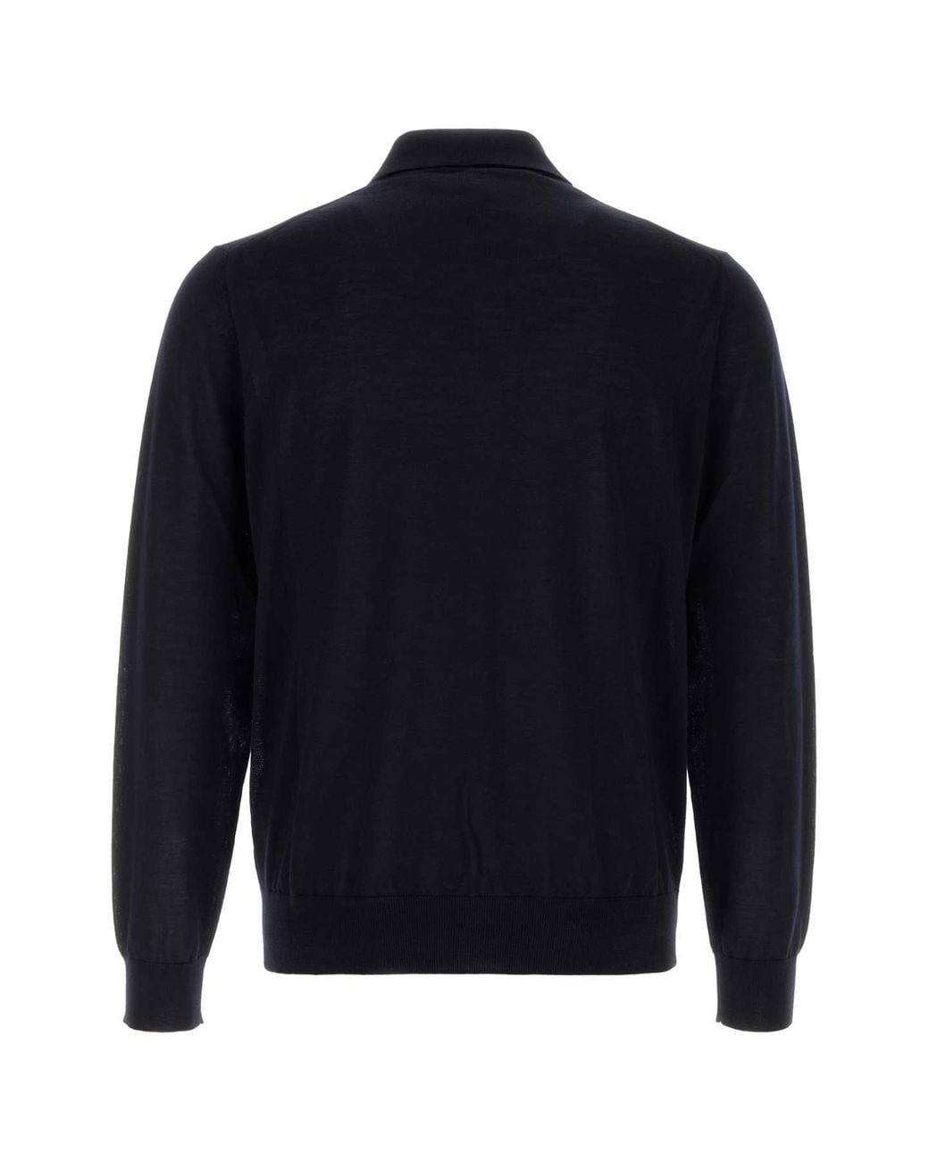 Prada Blue Midnight Wool Polo Shirt