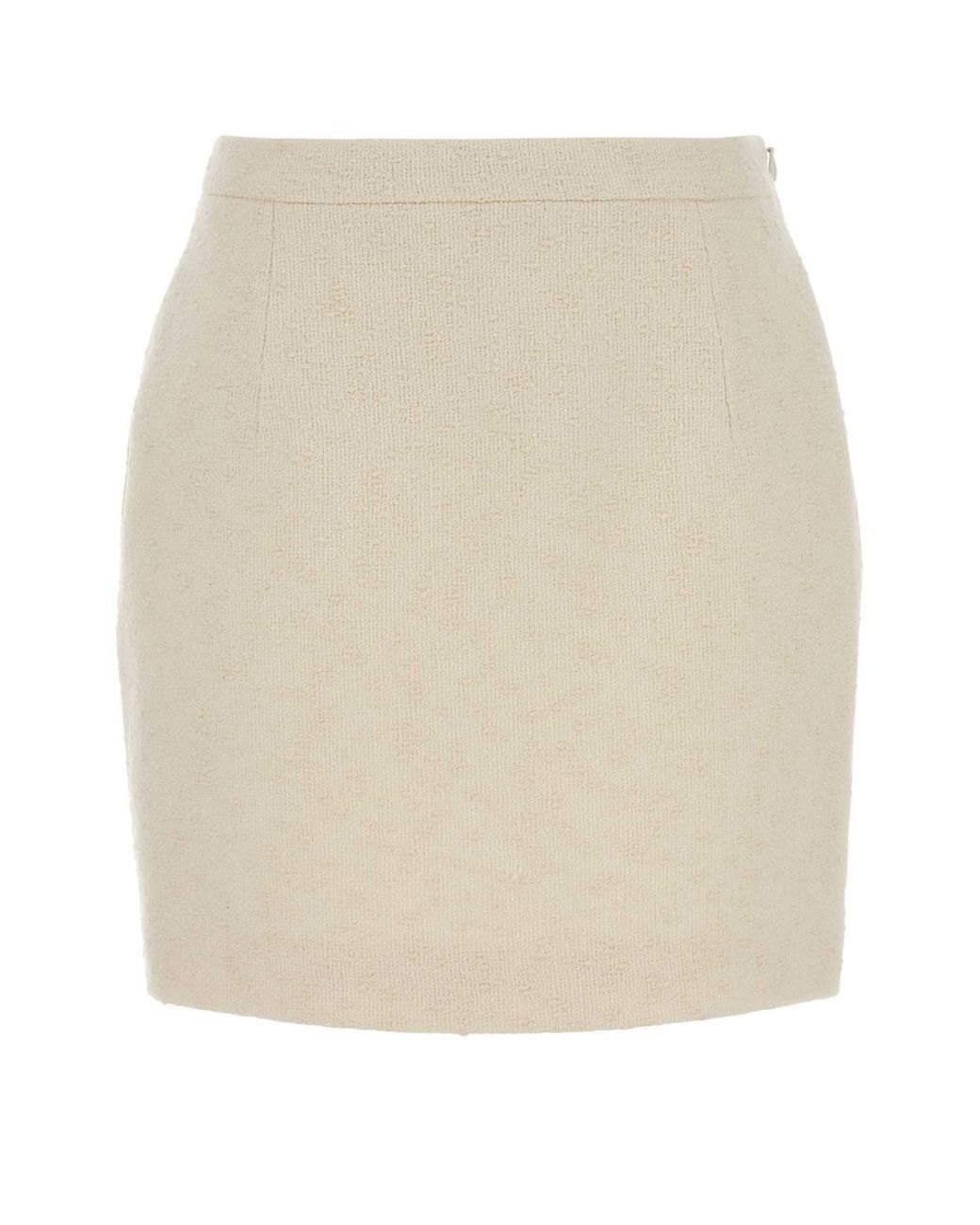 Alessandra Rich Natural Cream Tweed Mini Skirt