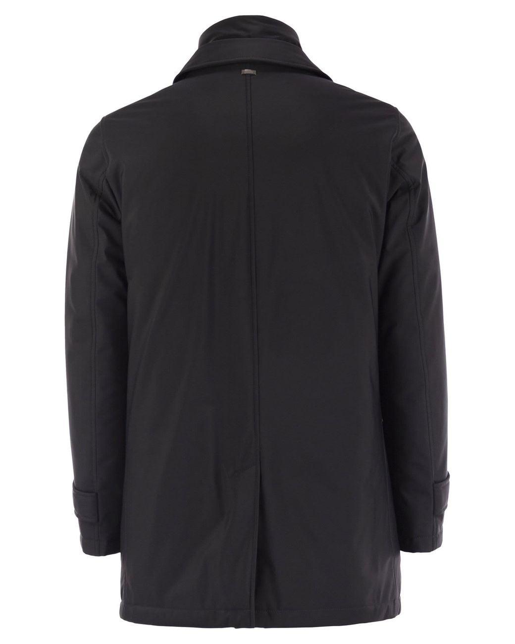 Herno Black Long Down Jacket With Buttons for men