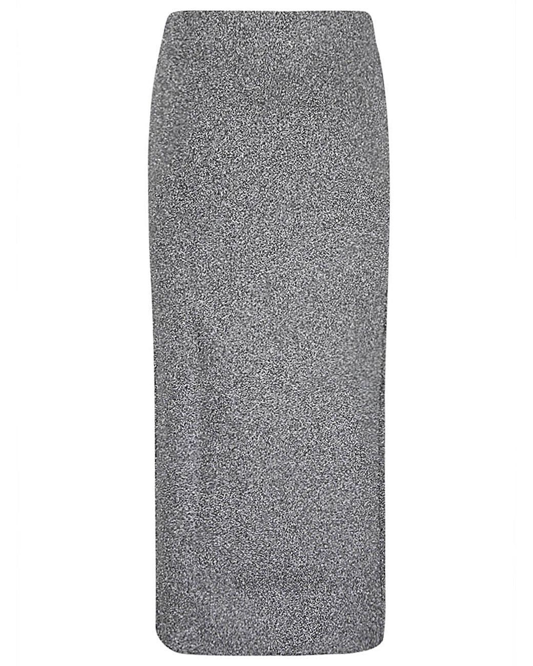 Circus Hotel Gray Viscose Midi Skirt