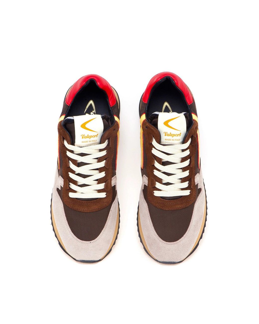 Valsport Brown Leather Low-Top Sneakers